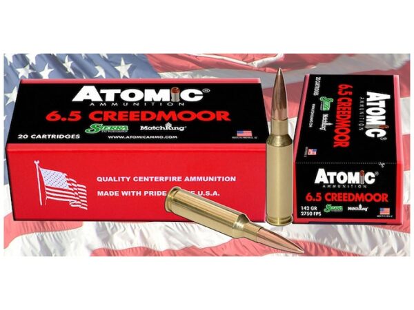 Atomic Ammunition 6.5 Creedmoor Ammo 142 Grain Jacketed Hollow Point Box of 20